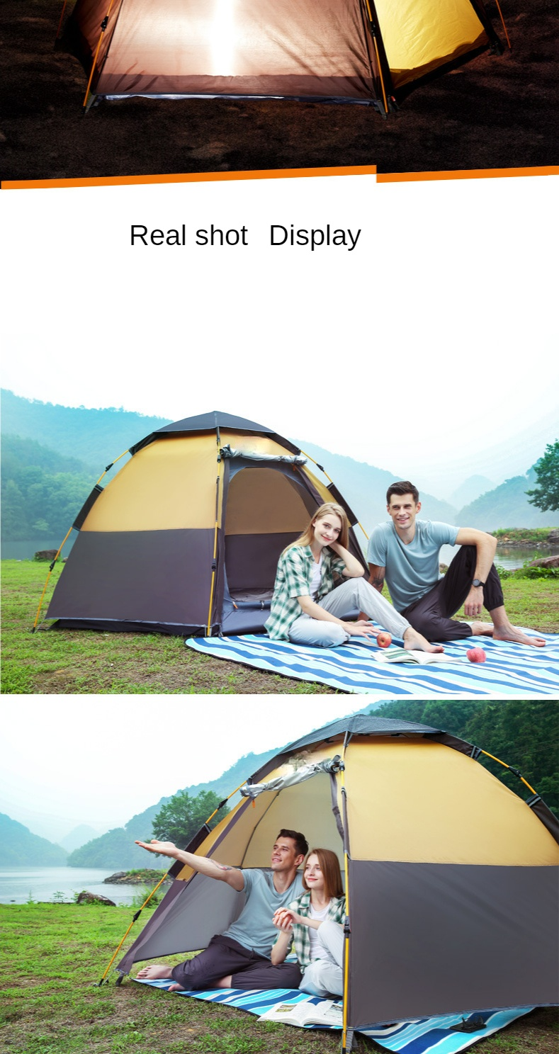 Cheap Goat Tents Outdoor Hexagonal 3 4 People Multi Person Automatic Rainproof Camping Family Leisure Tent Upgrade Tents 
